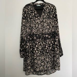 maurices floral drawstring chiffon dress